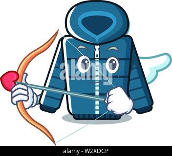 Manteau d'hiver Cupidon dans la forme de caractères Illustration de Vecteur