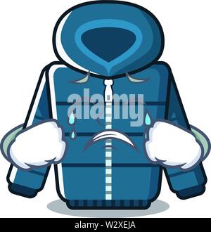 Pleurer le manteau d'hiver isolé avec mascot Illustration de Vecteur