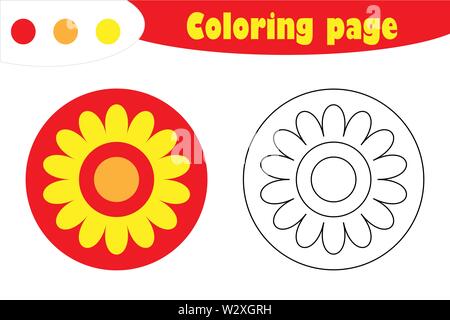 Dans Mandala cartoon style, coloriage, l'éducation ressort jeu de papier pour le développement des enfants, pour les enfants, activité préscolaire version feuille, ve Illustration de Vecteur