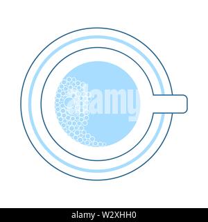 Icône représentant une tasse de café. Fine ligne de remplissage bleu avec Design. Vector Illustration. Illustration de Vecteur
