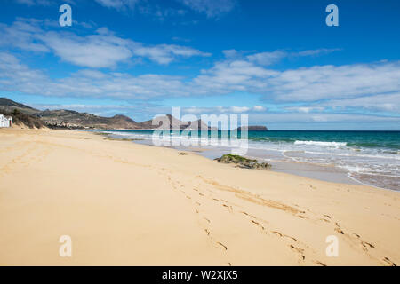 Portugal, Madère, Porto Santo Island, plage de sable Banque D'Images