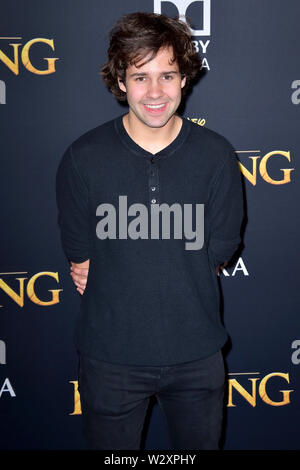 David Dobrik lors de la première mondiale du film 'Le Roi Lion' au Kodak Theater. Los Angeles, l'utilisation dans le monde entier 09.07.2019 | Banque D'Images