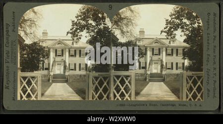 Accueil de Longfellow, Cambridge, Mass., USA, par Keystone View Company 2 Banque D'Images