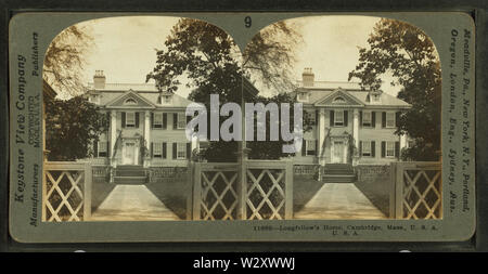 Accueil de Longfellow, Cambridge, Mass., USA, par Keystone View Company 3 Banque D'Images