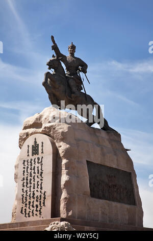 Monument à Damdin Sukhbaatar sur Grand Chinggis Khaan square à Oulan-Bator. La Mongolie Banque D'Images