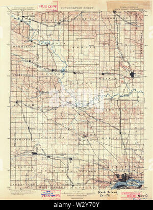 Cartes topographiques USGS IOWA IA Rock Island 1754331901 Restauration 125000 Banque D'Images