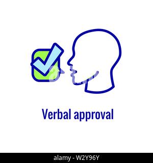 Approbation et signature de l'icône de l'imagerie approuvé - de montrer quelqu'un compte tenu de l'aller de l'avant Illustration de Vecteur