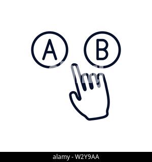 L'essai, essai, l'icône de recherche avec des lettres A et B Illustration de Vecteur