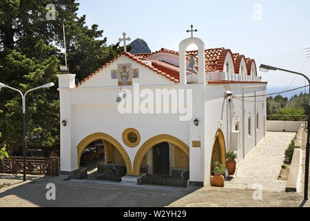 Église Notre Dame à Tsambika monastère. L'île de Rhodes. Grèce Banque D'Images