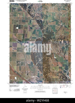 Cartes topographiques USGS IOWA IA Sidney 20100505 Restauration TM Banque D'Images