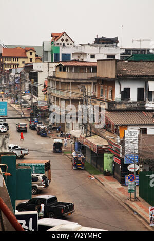 Rue typique de Vientiane. Laos Banque D'Images