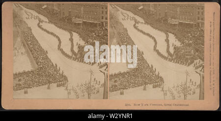 Pompiers de New York, Grand Centennial, à partir de Robert N Dennis collection de vues stéréoscopiques Banque D'Images