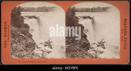 Niagara, Horseshoe Fall de Goat Island en ligne de N Y C & H R R R, par Barker, George, 1844-1894 Banque D'Images