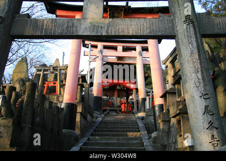 Temples japonais au moment de la fleur de cerisier - Hanami Banque D'Images