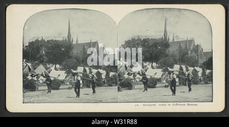 Camp de réfugiés dans la région de Jefferson Square, à partir de Robert N Dennis collection de vues stéréoscopiques 4 Banque D'Images