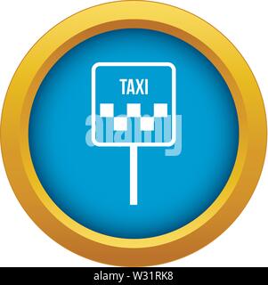 Taxi Bleu signe icône vector isolated Illustration de Vecteur