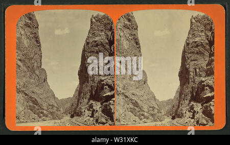 Royal Gorge, canon de l'Arkansas, D & RGRR (Denver & Rio Grande Railroad), Colorado, à Robert N Dennis collection de vues stéréoscopiques Banque D'Images