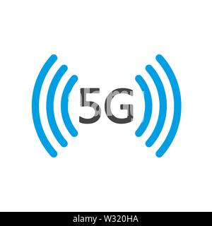 L'icône de la technologie vectorielle signe réseau 5G. Illustration 5g symbole internet en ligne plate style minimaliste. 5G réseau internet logo Vector ou icône de l'application d'INTERFACE UTILISATEUR Illustration de Vecteur