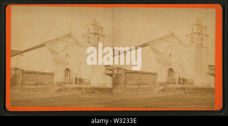 Mission San Buenaventura, Ventura Co, CA, de Robert N Dennis collection de vues stéréoscopiques Banque D'Images