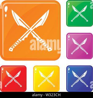 Daggersicons Tanto japonais couleur vecteur Illustration de Vecteur