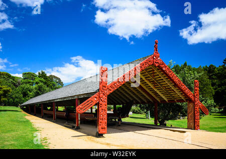 Maison traditionnel Maori dans Waitangi Banque D'Images