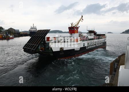 Loch MV cherché est un actif Maritime Caledonian Limited ro-ro, car ferry Caledonian MacBrayne exploité par d'Oban à Lismore en Ecosse, Royaume-Uni, Europe Banque D'Images