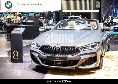 Genève, Suisse, mars 2019 La BMW Série 8 Cabrio 840d, Genève International Motor Show, 8-class cabriolet voiture fabriquée et commercialisée par BMW Banque D'Images