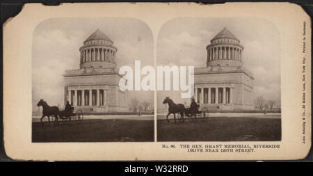 Le Gen Grant Memorial, Riverside près de 125th Street, à partir de Robert N Dennis collection de vues stéréoscopiques Banque D'Images