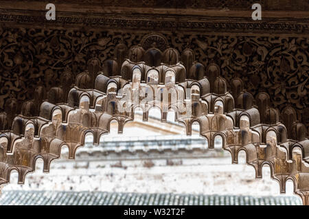 Pierre sculpté à la main à partir de l'Alhambra à Grenade, Espagne Banque D'Images