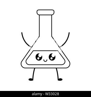 Laboratoire de test tube style kawaii vector illustration design Illustration de Vecteur