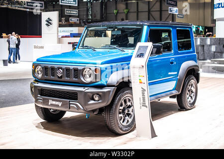 Genève, mars 2019 toutes les nouvelles Suzuki Jimny 4e gen, Genève International Motor Show, JB74 Sierra Jimny mini vus hors route faite par le Japonais Suzuki Banque D'Images