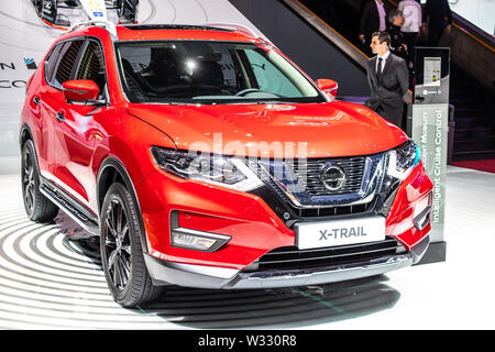 Genève, Suisse, 05 mars 2019 Nissan X-Trail au Salon International de l'Automobile de Genève, 3e gen, crossover compact fabriqué par le Japonais Nissan Banque D'Images