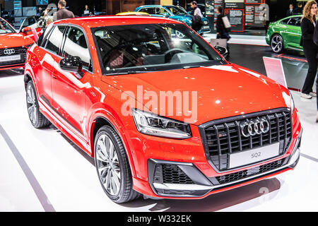 Genève, Suisse, May 2019 Audi Quattro rouge SQ2, Salon International de l'Automobile de Genève, suv produit par constructeur automobile allemand Audi AG Banque D'Images