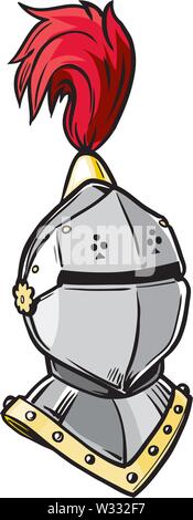 Vector cartoon clip art illustration d'un casque de chevaliers en couches séparées. Illustration de Vecteur