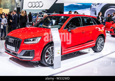 Genève, Suisse, May 2019 Audi Quattro rouge SQ2, Salon International de l'Automobile de Genève, suv produit par constructeur automobile allemand Audi AG Banque D'Images