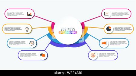 Vector abstract 3d infographie éléments. Infographies circulaire. Illustration de Vecteur