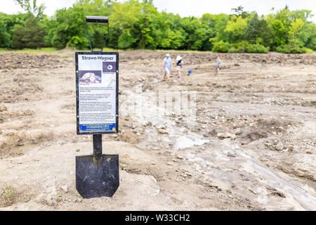 Murfreesboro, USA - 5 juin 2019 : Cratère de diamants State Park dans l'Arkansas avec signe pour Strawn-Wagner historique trouvés diamond Banque D'Images