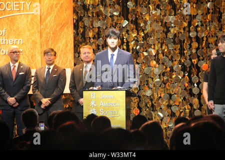 Shohei Ohtani 07/11/2019 110e anniversaire de la Société d'Amérique Japon dîner et Gala de tenue à l'Angèle Stadium à Anaheim, CA Photo par Izumi Hasegawa/HollywoodNewsWire.co Crédit : Hollywood News Wire Inc./Alamy Live News Banque D'Images