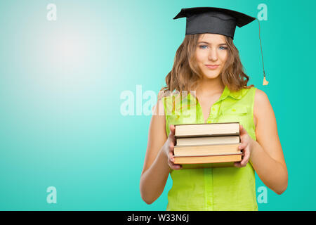 Happy student in graduation cap Banque D'Images