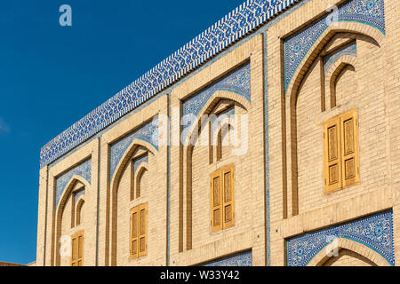 Détail architectural au mausolée de Pakhlavan Makhmoud (Pahlavon Mahmud), Khiva, Ouzbékistan Banque D'Images