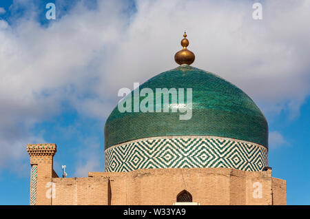 Dôme Turquoise de Pakhlavan Makhmoud de mausolée (Pahlavon Mahmud), Khiva, Ouzbékistan Banque D'Images