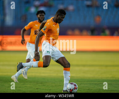 11 juillet 2019 - Suez, Côte d'Ivoire, en Egypte - FRANCE 11 Juillet 2019 : Ibrahim Sangare de Côte d'ivoire au cours de la coupe d'Afrique des Nations 2019 match entre la côte d'Ivoire et l'Algérie au stade de Suez en Égypte, Suez. Ulrik Pedersen/CSM. Banque D'Images