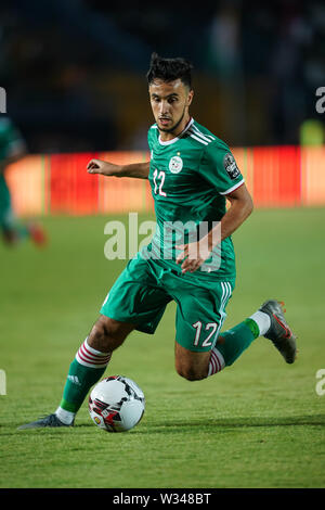 11 juillet 2019 - Suez, Côte d'Ivoire, en Egypte - FRANCE 11 Juillet 2019 : Adam Mohamed ounas de l'Algérie lors de la coupe d'Afrique des Nations 2019 match entre la côte d'Ivoire et l'Algérie au stade de Suez en Égypte, Suez. Ulrik Pedersen/CSM. Banque D'Images