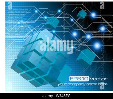 Tech business design composition. Vector illustration Illustration de Vecteur