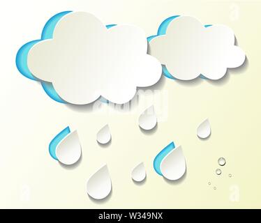 Découpe du papier icônes météo Illustration de Vecteur