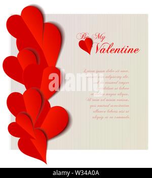 Découpe de coeurs Valentine card. Vector illustration Illustration de Vecteur