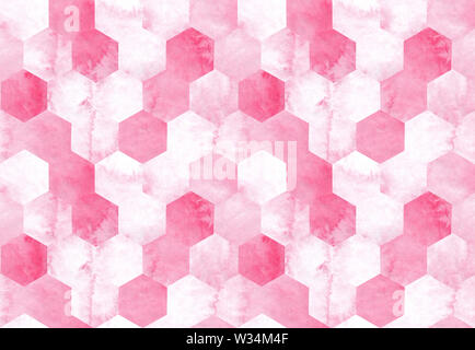 Hand drawn seamless pattern d'abeilles en marbre rose aquarelle - invitations, affiches, cartes - modèle rouge rose peinture humide sans fin persillage absctarct h Banque D'Images