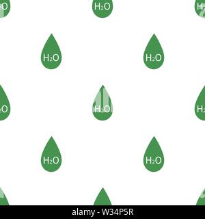 Modèle sans couture avec l'icône Goutte d'eau. Signe vert écologique. Protéger la planète. Vector illustration pour design, web, papier d'emballage, tissu, papier peint. Illustration de Vecteur