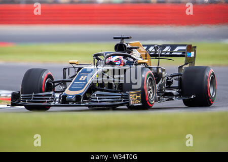 Silverstone, Northampton, Royaume-Uni. 12 Juin, 2019. F1 Grand Prix de Grande-Bretagne, des sessions de pratique ; Romain Grosjean au volant de son énergie riche F1 Team Haas VF-19 Credit : Action Plus Sport/Alamy Live News Banque D'Images