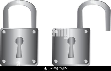 Cadenas argent isolated over white background vector Illustration de Vecteur